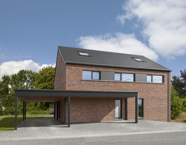Façade d'une nouvelle construction à Floreffe