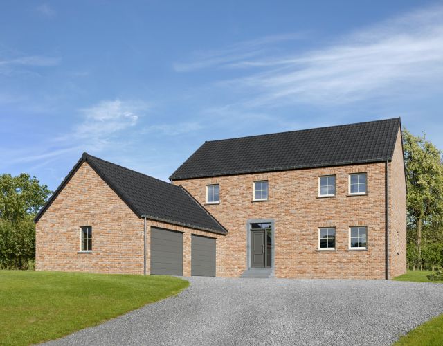 Façade avant d'une nouvelle construction à Braives